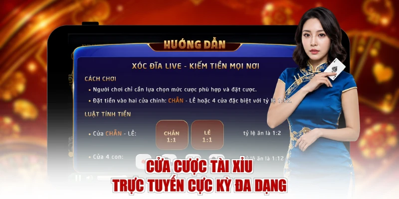 Cửa cược Tài Xỉu trực tuyến cực kỳ đa dạng