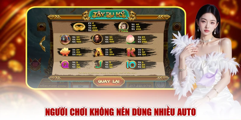 Người chơi không nên dùng nhiều auto